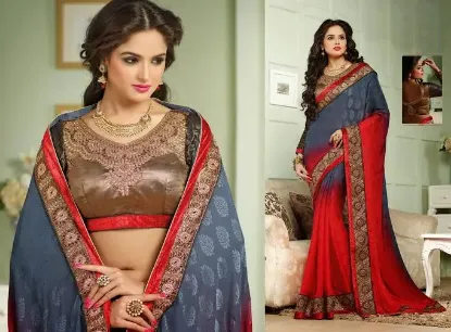 Picture of sari designer heavy indian pakistani partywear saree we