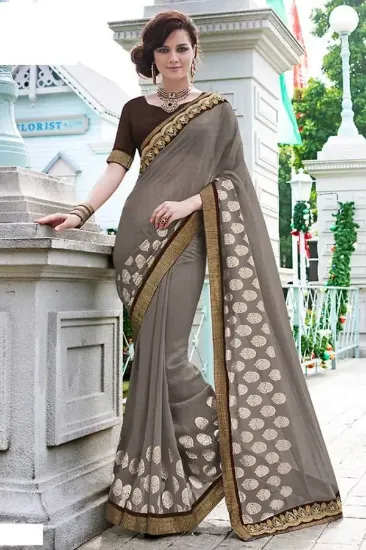 Picture of sari designer pakistani indian partywear saree wedding 