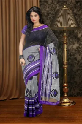 Picture of semi katan benarasee saree indian bollywood designer sa