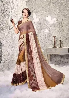 Picture of set of handmade style sari indian dress fashoinable wom