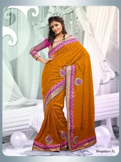 Picture of style pakistani party wear sari bridal designer saree b