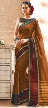 Picture of tcw handmade indian georgette saree embroidered maroon 