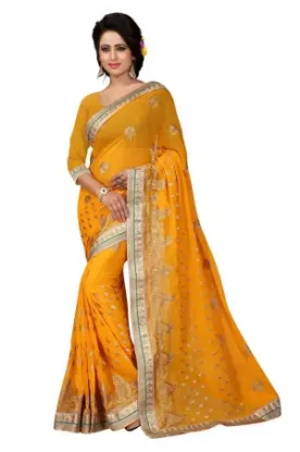 Picture of tiedye shibori printed georgette saree sari party wear 