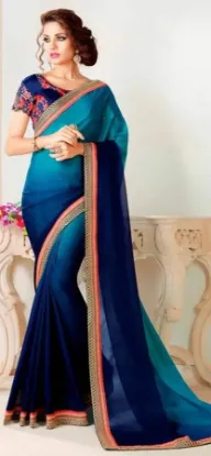 Picture of traditional and party wear art silk saree ethnic desig,