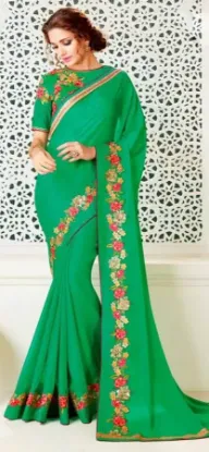 Picture of traditional bhagalpuri silk bollywood saree pakistani ,