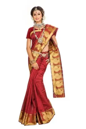 Picture of traditional bhagalpuri silk designer saree pakistani bl