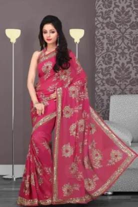 Picture of traditional bolywood designer party wear classy sari ge