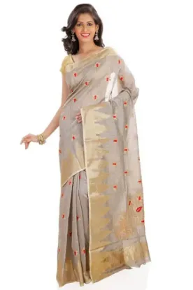 Picture of traditional hand woven sari indian festive wear designe