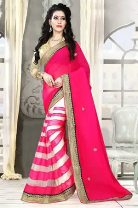 Picture of traditional indian art silk saree pakistani party wear 