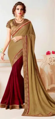 Picture of traditional indian art silk saree pakistani party wear,