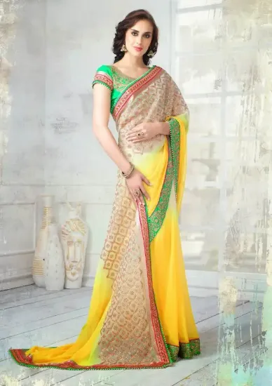 Picture of traditional indian clothing fabric pure silk saree lea,