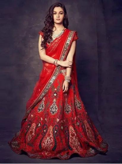 Picture of traditional lehenga sari partywear indian wedding styl,