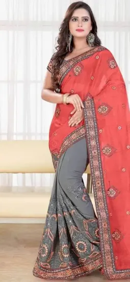 Picture of traditional partywear bollywood saree indian beautiful,