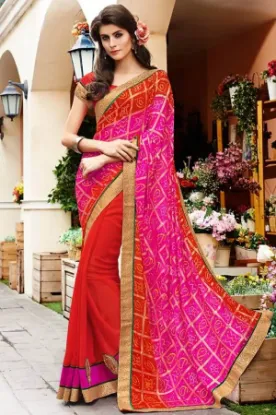 Picture of traditional printed saree georgette light weighted sari