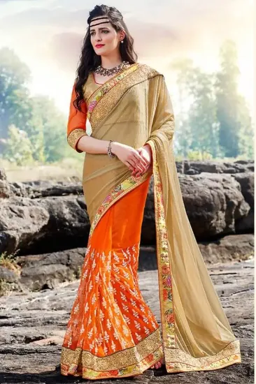 Picture of traditional saree beautiful hand work fancy wedding wea