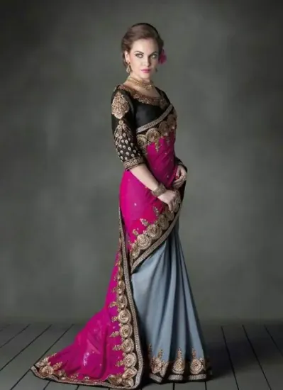 Picture of traditional saree indian designer party wedding wear mo