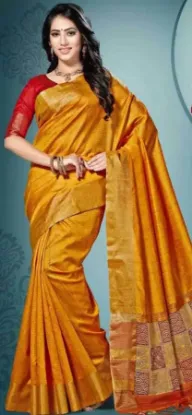 Picture of trandy black art silk saree floral women wedding wear ,