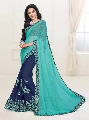 Picture of u bollywood sari festival traditional saree partywear ,