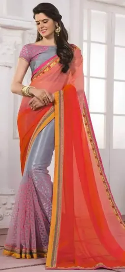 Picture of u designer exclusive evening saree women partywear par,