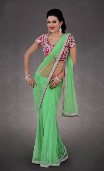 Picture of u party sari indian designer bridal traditional saree w