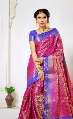 Picture of wearable pure silk handmade sari saree yds gp ir coffee