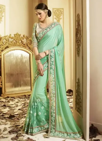 Picture of wedding ethnic beautiful designer party wear chiffon he