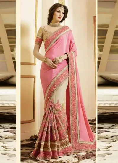 Picture of wedding ethnic beautiful designer party wear heavy silk