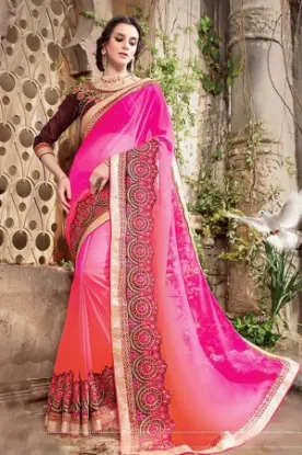 Picture of wedding saree dress georgette beautiful hand work desig