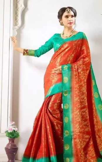 Picture of woman designer wedding bridal party wear sari saree in,