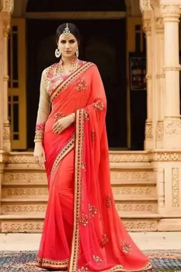 Picture of women bollywood sari designer traditional partywear sa,