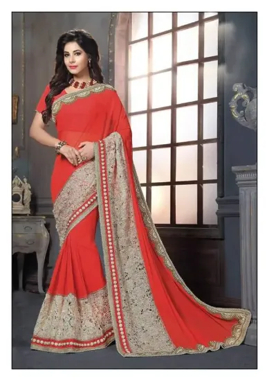 Picture of women fashionable saree indian bollywood printed mose ,