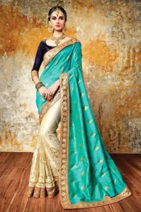 Picture of women saree silk blend handmade style unique dress indi