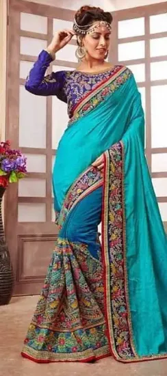 Picture of women saree silk blend handmade style unique dress indi