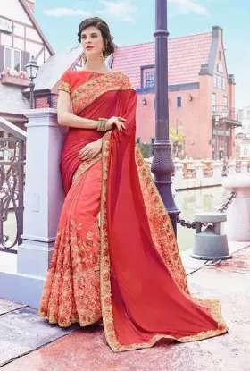 Picture of women silk georgette nylon net bollywood style fashion,