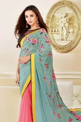 Picture of women's party wear pure kanziwaram saree with blouse h,