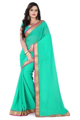 Picture of women's party wear pure kanziwaram saree with blouse he