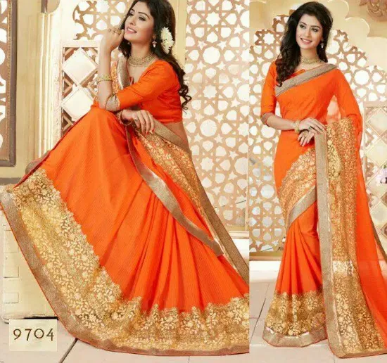 Picture of women'sindian soft silk saree grand pallu full jari wo,