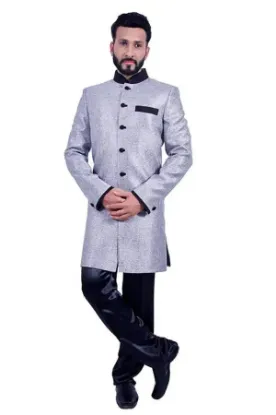 Picture of beautiful designer indian wedding purple sherwani for m