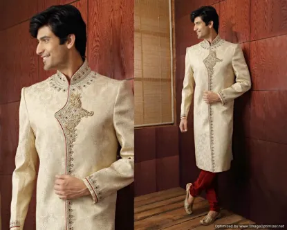 Picture of designer indian readymade kurta bollywood men's sherwan