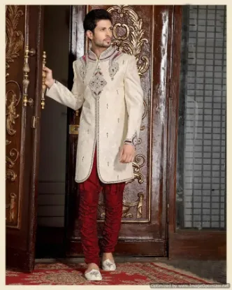 Picture of designer wedding indian churidar mens sherwani kurta mo