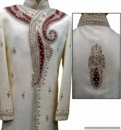 Picture of elegant silver blended cotton silk indian wedding indow