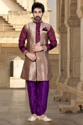 Picture of graceful designer indian wedding peru sherwani for men 